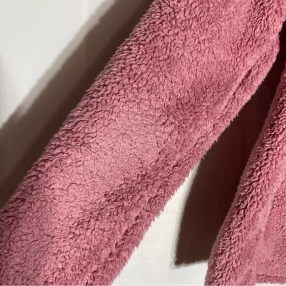 5/$25 Cloudveil Pink Fuzzy Sherpa Full Zip Mock Neck Sweater Light Jacket S - Picture 8 of 16